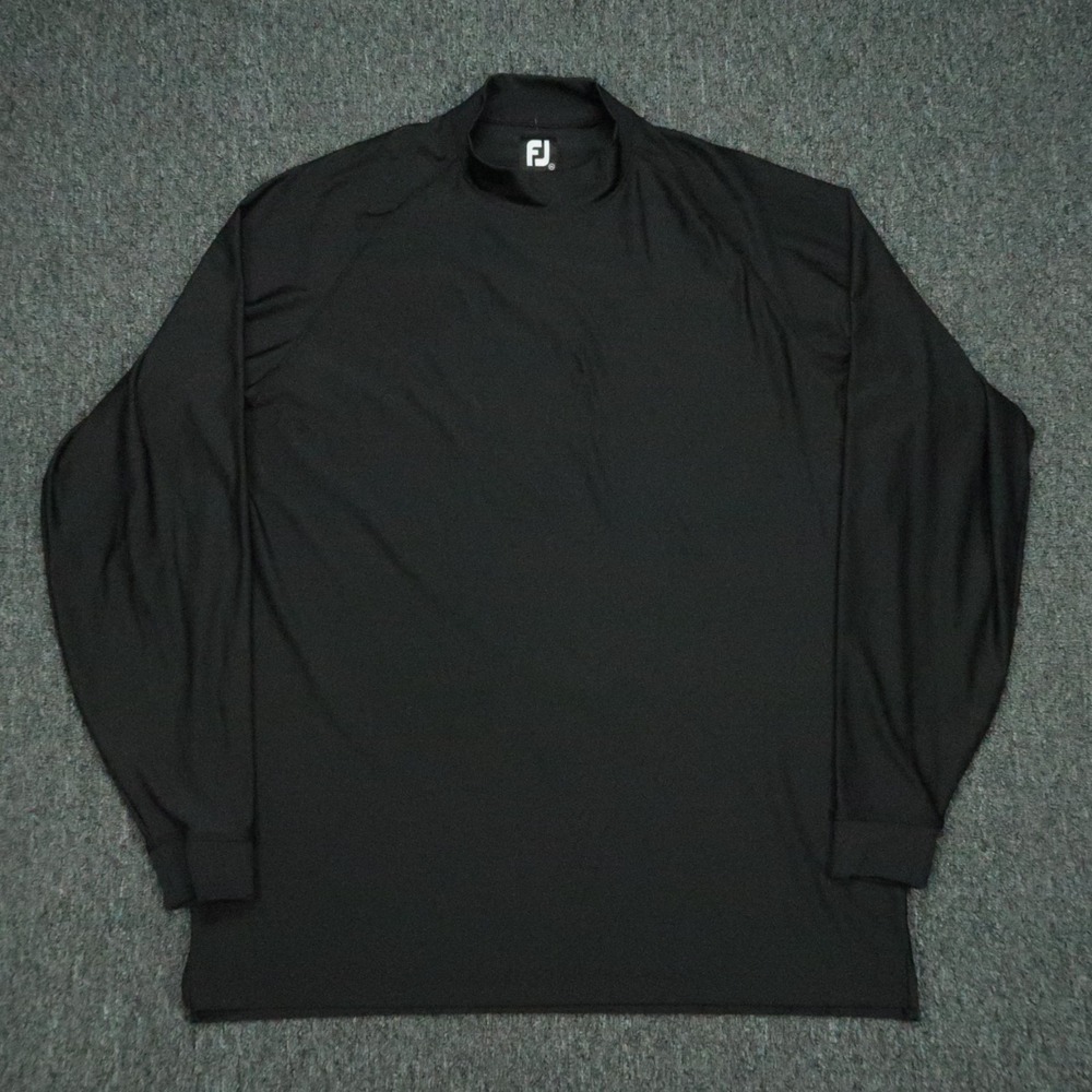 FootJoy Pullover Mens XXL Black Mock Neck Golf Performance Long Sleeve 2XL